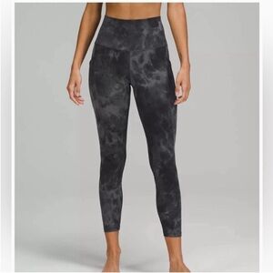 Lululemon Diamond Dye Pitch Black Grey Leggings